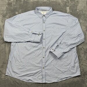Poncho Perdido Shirt Mens 3XL Regular Fit Blue Blue Plaid Ultra Lite UPF 50